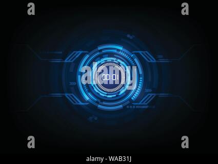 Abstract Futuristic Technology Background with Digital number timer concept and countdown, vector transparent Stock Vector