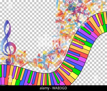 Abstract Musical Theme. Transparency Grid Background Design. Vector Illustration. Stock Vector