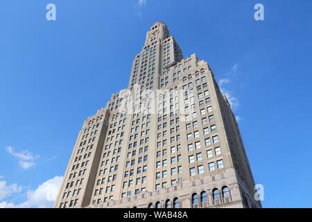 NEW YORK, USA - JULY 6, 2013: Williamsburgh Savings Bank Tower exterior view in New York. It was once the tallest building in Brooklyn (512 ft tall). Stock Photo