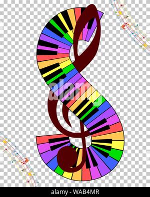 Abstract Musical Theme. Transparency Grid Background Design. Vector Illustration. Stock Vector