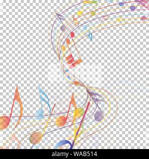 Abstract Musical Theme. Transparency Grid Background Design. Vector Illustration. Stock Vector