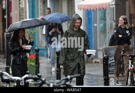 Pic shows: August washout continues as heavy rain and thunder hit Central London in Clerkenwell today.19.8.19     pic by Gavin Rodgers/Pixel8000 Stock Photo