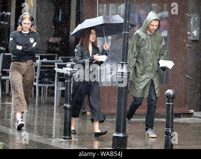 Pic shows: August washout continues as heavy rain and thunder hit Central London in Clerkenwell today.19.8.19     pic by Gavin Rodgers/Pixel8000 Stock Photo