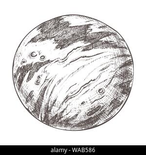 Designed Planet Solar System Monochrome Vector Stock Vector