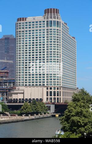 CHICAGO, USA - JUNE 27, 2013: Sheraton Hotel in Chicago. Sheraton is part of Starwood Hotels and Resorts Worldwide, group employing more than 181,000 Stock Photo