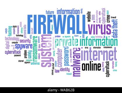 Firewall software - computer security concept. Word cloud. Stock Photo