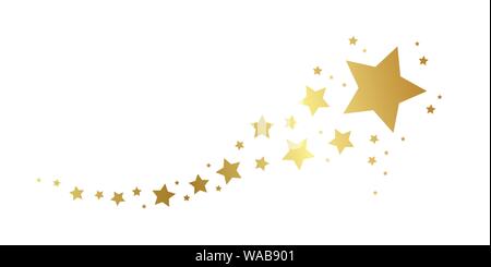 christmas golden falling star decoration isolated on white background vector illustration EPS10 Stock Vector