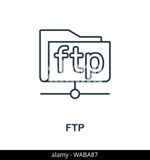 Ftp icon. Thin outline style design from web hosting icons collection. Creative Ftp icon for web design, apps, software, print usage Stock Vector