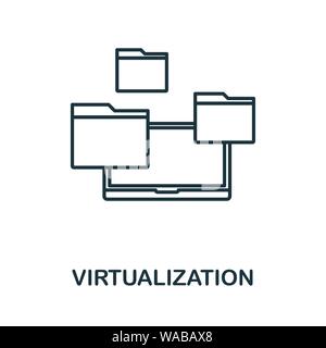 Virtualization icon. Thin outline style design from web hosting icons collection. Creative Virtualization icon for web design, apps, software, print Stock Vector