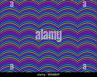 Dotted wave seamless pattern. Pop art background. Modern trend background. Vector illustration Stock Vector