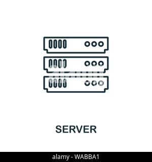 Server icon. Thin outline style design from web hosting icons collection. Creative Server icon for web design, apps, software, print usage Stock Vector