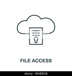 File Access icon. Thin outline style design from web hosting icons collection. Creative File Access icon for web design, apps, software, print usage Stock Vector