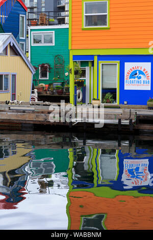 Houseboats, Fisherman's Wharf, Victoria, Vancouver Island, British Columbia, USA Stock Photo