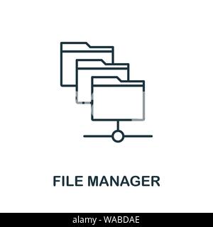 File Manager icon. Thin outline style design from web hosting icons collection. Creative File Manager icon for web design, apps, software, print usage Stock Vector