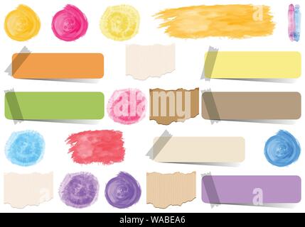 Set of isolated objects theme - banners illustration Stock Vector