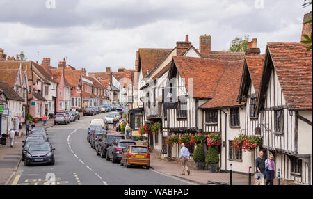 The picturesque medieval village of Lavenham, Suffolk, England, UK