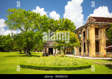 HUE, VIETNAM - SEPTEMBER 20, 2018: Buildings in the Forbidden Purple City of the UNESCO World Heritage site of Imperial Palace and Citadel in Hue, Vie Stock Photo
