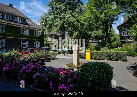 Essen, Ruhr area, North Rhine-Westphalia, Germany - Margarethenhoehe settlement is the first German garden city, the 115-hectare settlement administer Stock Photo