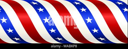Vector illustration. Seamless american bar in bright colors. Editable in horizontal or vertical positions. Stock Vector