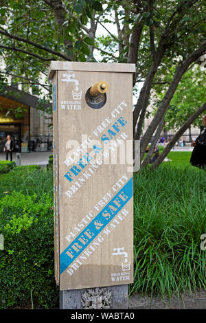 Plastic free drinking water tap in the City of London England UK  KATHY DEWITT Stock Photo