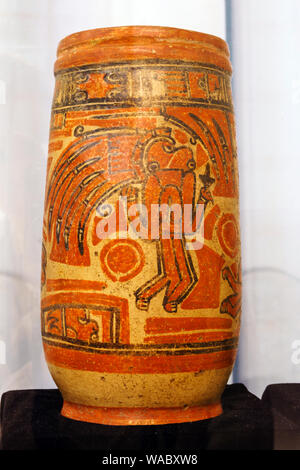 Yekaterinburg, Russia - January 17, 2019: ancient Mayan ceramic vase, VII-VIII centuries Stock Photo