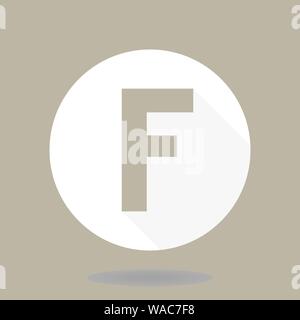 Fine Vector Flat Icon With Letter F Stock Vector