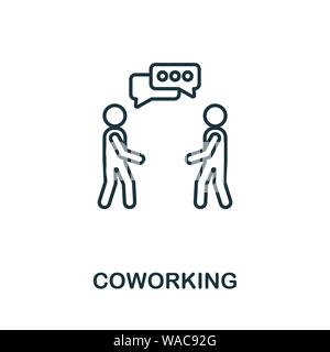 Coworking outline icon. Thin style design from startup icons collection. Creativecoworking icon for web design, apps, software, print usage Stock Vector