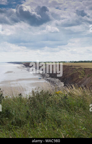 Mappleton Beach and cliffs East Riding of Yorkshire Stock Photo