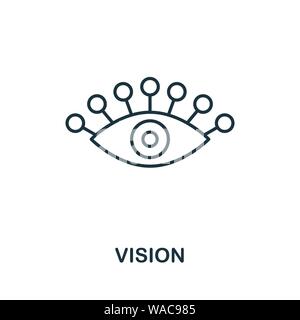 Vision outline icon. Thin style design from startup icons collection. Creativevision icon for web design, apps, software, print usage Stock Vector