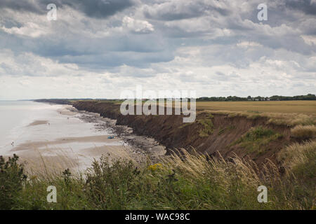 Mappleton Beach and cliffs East Riding of Yorkshire Stock Photo