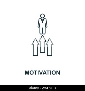 Motivation outline icon. Thin style design from startup icons collection. Creativemotivation icon for web design, apps, software, print usage Stock Vector