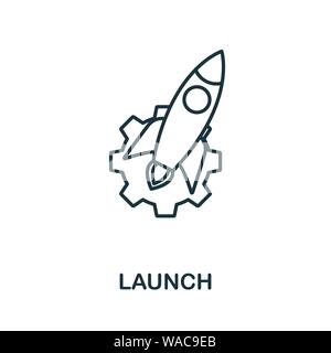 Launch outline icon. Thin style design from startup icons collection. Creativelaunch icon for web design, apps, software, print usage Stock Vector