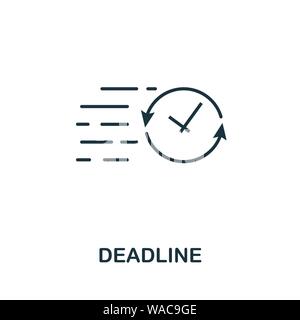 Deadline outline icon. Thin style design from startup icons collection. Creativedeadline icon for web design, apps, software, print usage Stock Vector