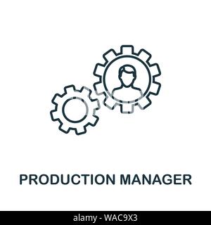 Production Manager outline icon. Thin style design from startup icons collection. Creativeproduction manager icon for web design, apps, software Stock Vector