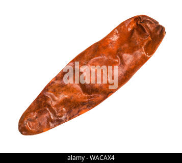 one dried cayenne pepper cutout on white background Stock Photo