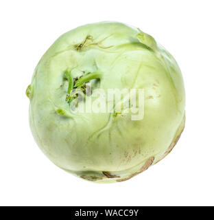 fresh kohlrabi cabbage cutout on white background Stock Photo