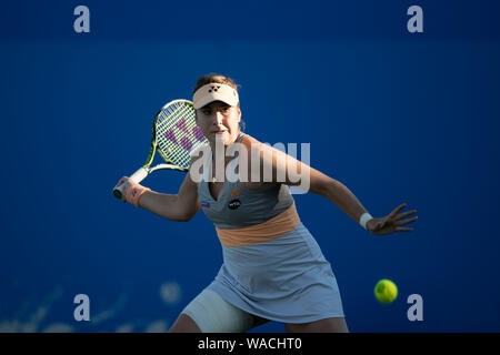 Aegon International 2016, Eastbourne, England -  Belinda Bencic of Switzerland playing a single handed forehand shot during her second round women's s Stock Photo