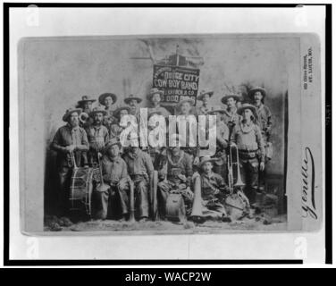 Dodge City Cow-Boy Band with their instruments) - Studio Genelli, Hulbert Bros., St. Louis, Mo Stock Photo