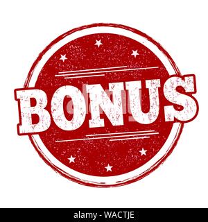 Bonus sign or stamp on white background, vector illustration Stock Vector