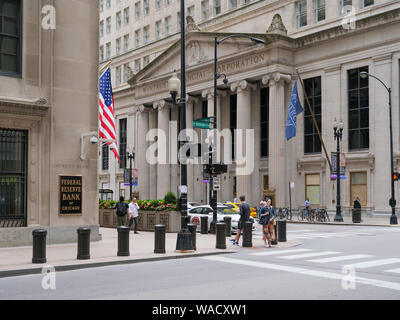 Jackson Boulevard & LaSalle Street, financial district, Chicago, Illinois. Stock Photo