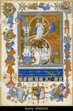 Don Silvestro dei Gherarducci - Gradual 2 for San Michele a Murano - The Resurrection in an Initial R Stock Photo