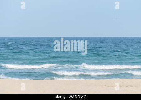 Sunny beach day. Ocean view in Varna, Bulgaria. Stock Photo