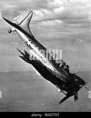 Douglas SBD Dauntless in a bombing dive c1942. Stock Photo