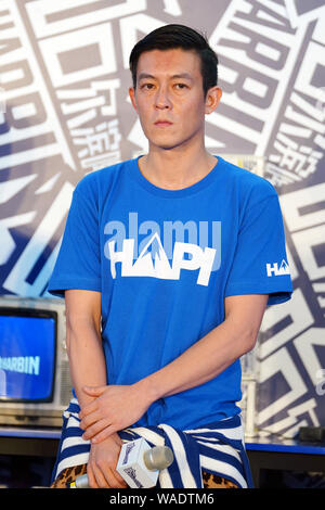 Hong Kong-Canadian actor and rapper Edison Chen attends a promotional event for Harbin Beer in Shanghai, China, 15 July 2019. Stock Photo