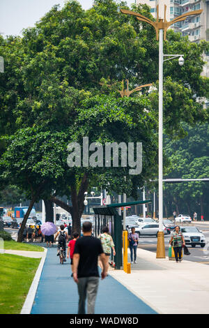 --FILE--The Qiaoxiang Road in Futian and Nanshan districts, which is Shenzhen's first 'smart road,' opens to public in Shenzhen city, south China's Gu Stock Photo