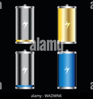 icon battery low and full Stock Vector
