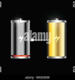 Glossy battery icons vector Stock Vector
