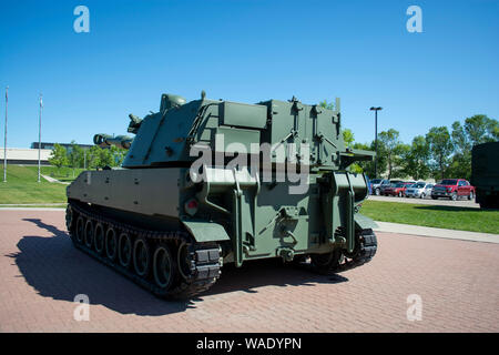 Rear view of antique tank. Used in combat by the military Stock Photo ...