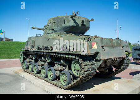 Rear view of antique tank. Used in combat by the military Stock Photo ...