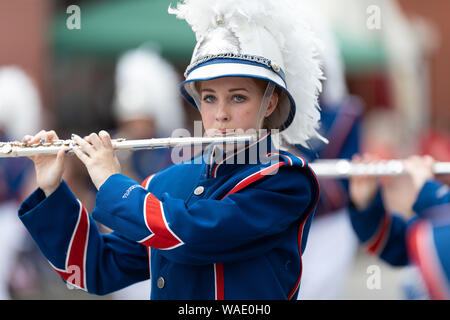 Buckhannon, West Virginia, USA - May 18, 2019: Strawberry Festival, Members of the Buckhannon-Upshur High School Band, performing during the parade Stock Photo